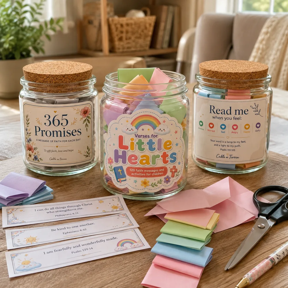 A finished keepsake made with 365 Promises to Share