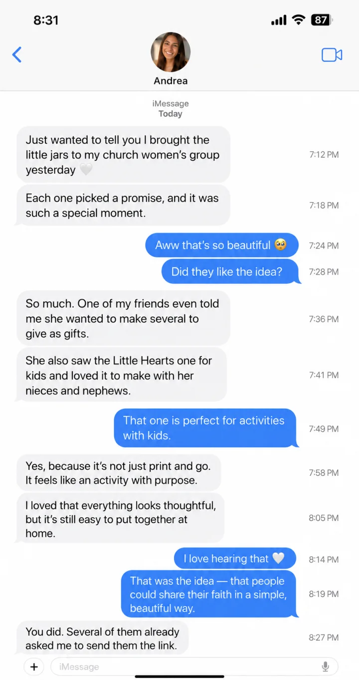 Customer message: I brought the jars to my church women's group
