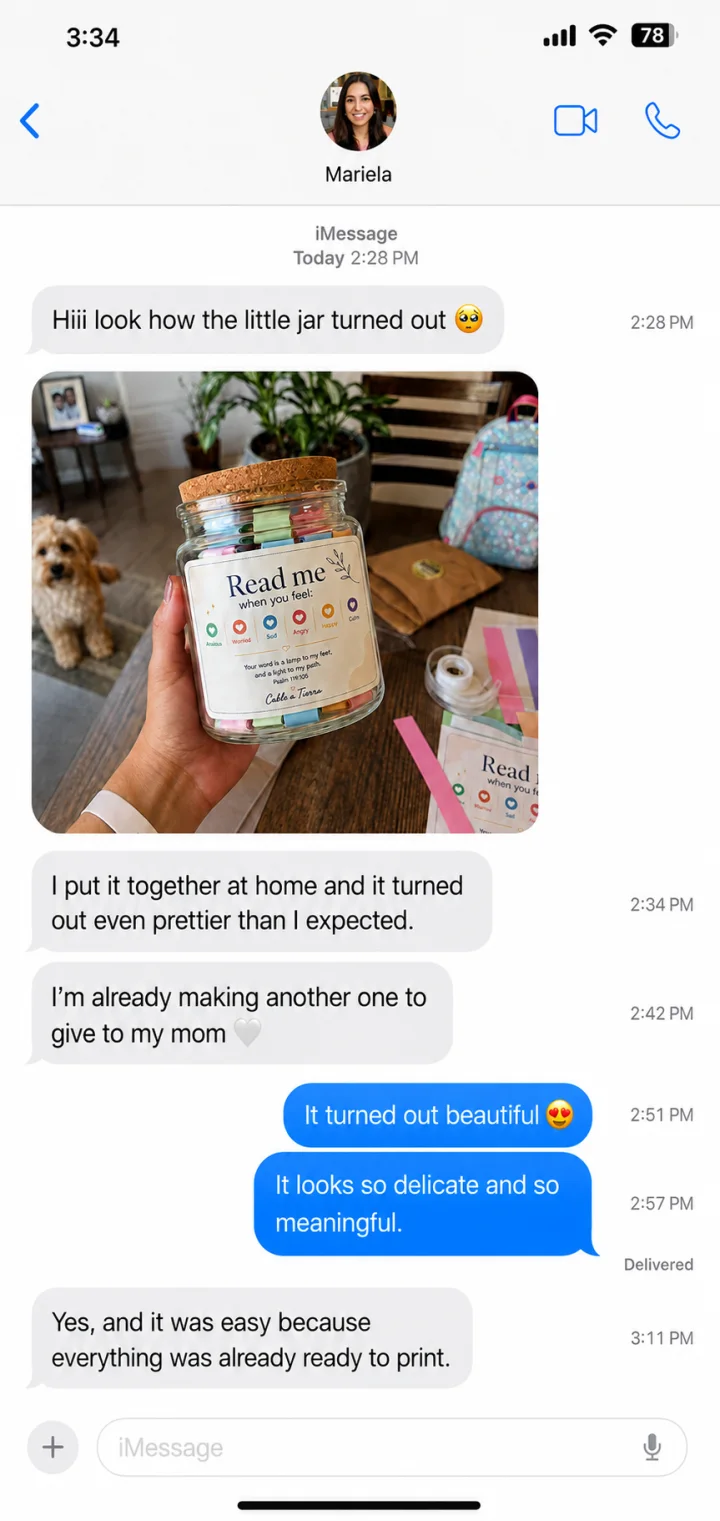 Customer message: it turned out even prettier than I expected